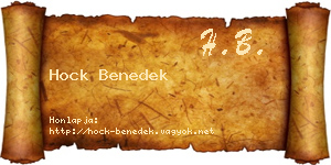 Hock Benedek névjegykártya