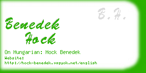 benedek hock business card